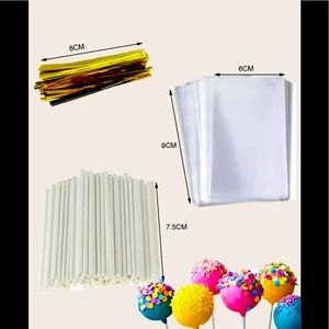 lollipop bags, sticks and twist bundle